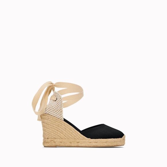 Soludos Black Marseille Espadrilles ankle tie wedges US women’s 8 - Picture 14 of 14